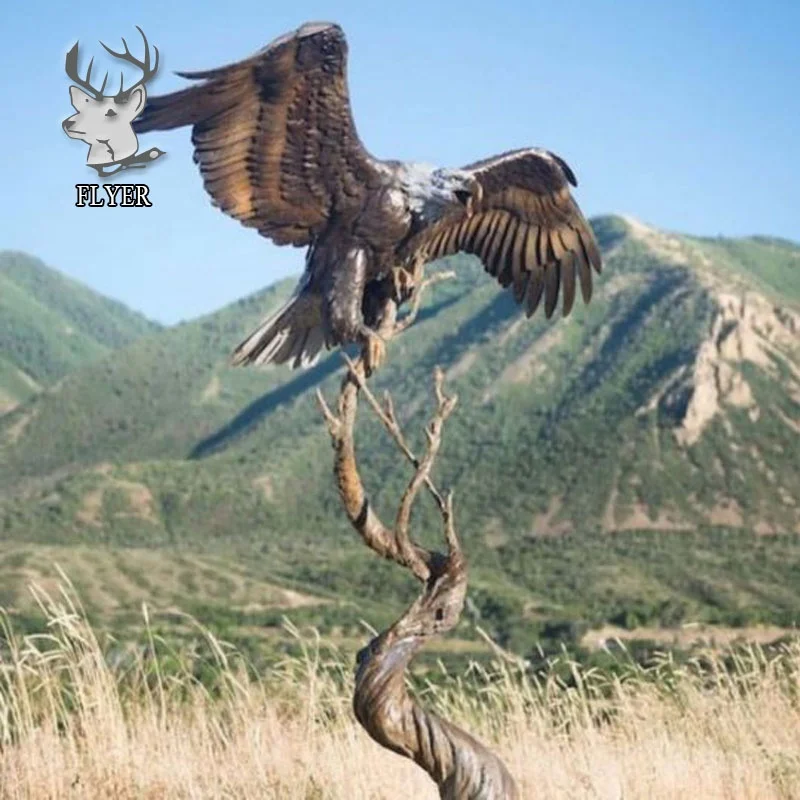 Factory Wholesale Large Outdoor Casting American Eagle Antique Bronze Eagle Statue