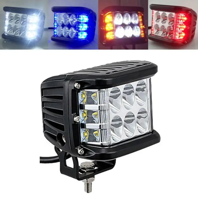 4inch 45W LED Work Light Bar Cube Side Shooter Pod White Amber Strobe Lamp SUV Truck LED Light Aluminum Alloy Car Work Light