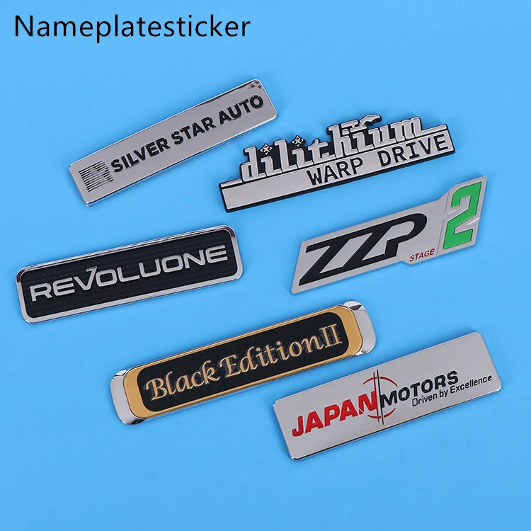 Hot Selling Car Chrome Letter Plate Customized 3D Logo Metal Name Badges Auto Car Emblem With Sticker