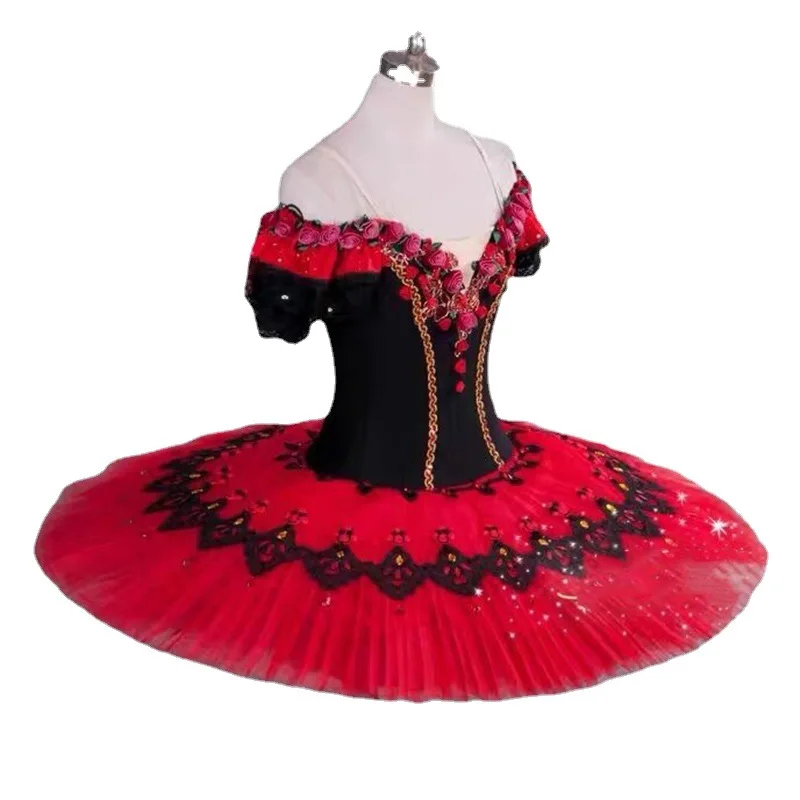 Red Spanish Pancake tutu ballet- tutu costumes wholesale women ballet skirt costumes red sugar plum fairy ballet tutu