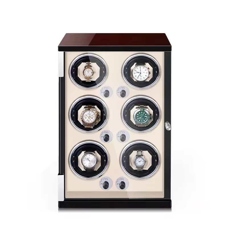high quality watch winder 6 slot Mabuchi motor orbital watch winder box led Wholesale manufacturer direct sales