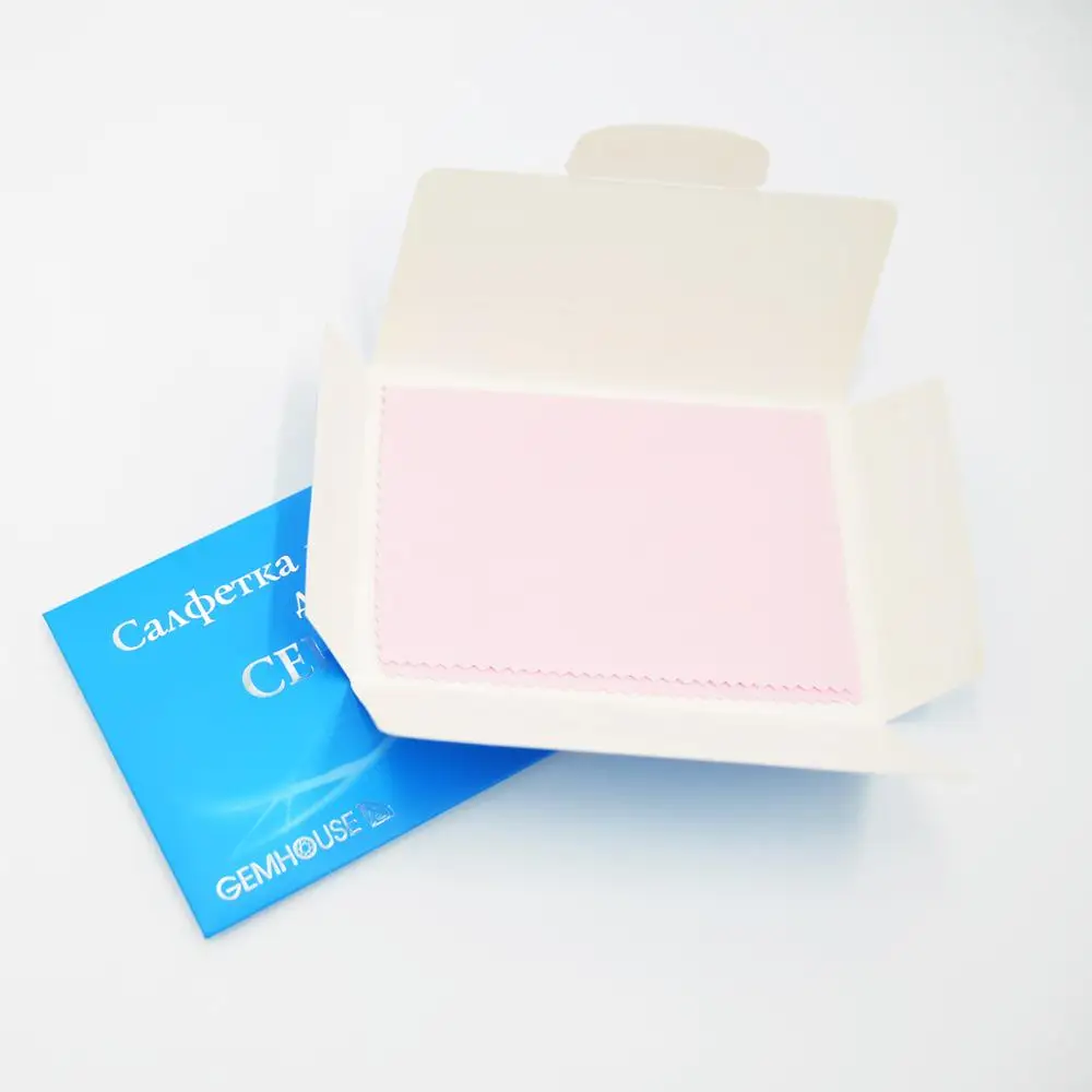 Ткань для чистки ювелирных изделий на заказ из микрофибры Золотая Серебряная полировальная ткань с бумажным конвертом