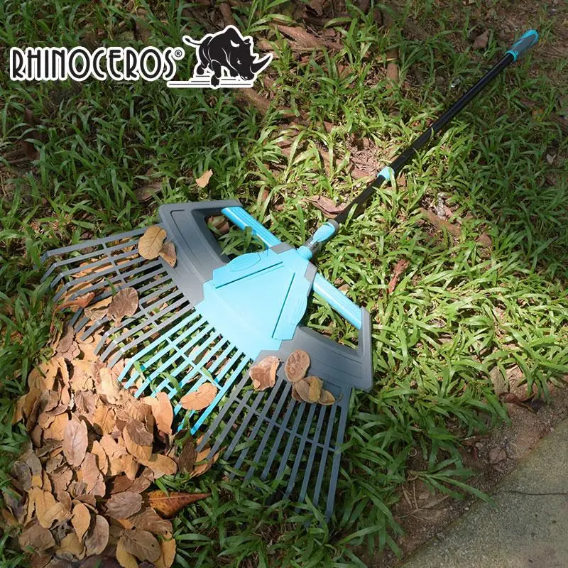 Professional Steel Handle Leaf Rake 25 Teeth, Agricultural Tool Grass Rake Garden Tool Lawn and Yard Harrow Rakes/
