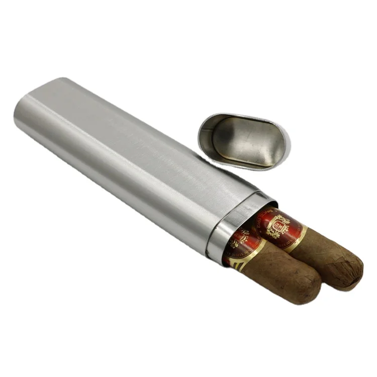 Quality Goods Stainless Steel  Cigar Tube Cigar Container Cigar Travel Case