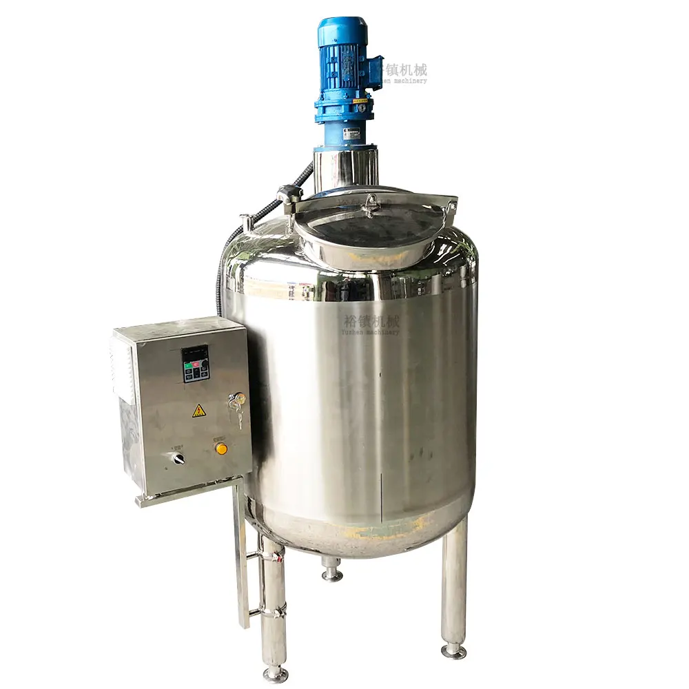 Dairy Machine Food Grade Stainless Steel Steam Heating Milk Sterilization Tank Cheese Jam Processing Mixing Tank with Agitator