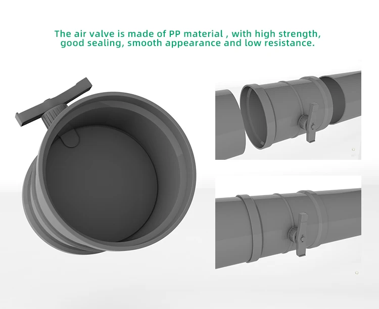 pp plastic pipe fittings air flow control valve for ventilation