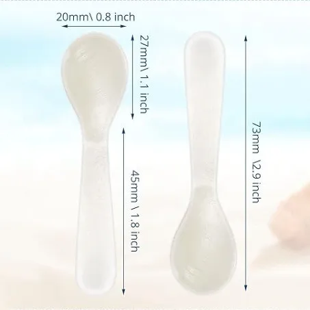 7.3cm White Shell Spoons Environmentally Friendly Biodegradable Spatulas