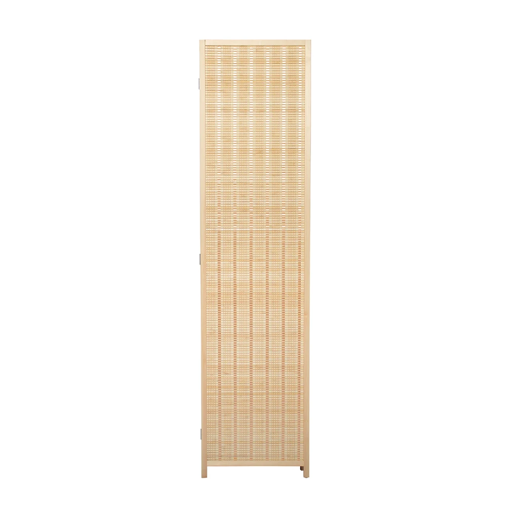 China factory supply natural woven wooden room divider furniture screen 4 panel for bedroom