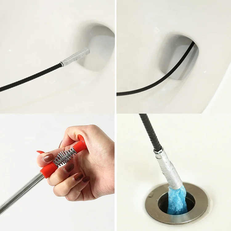 Wholesale Pipe Clean Hook Dredging Tools Clog Remover Flexible Hair Cleaner Drain Dredging Tool