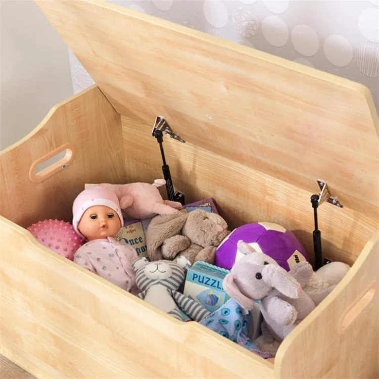 Wooden Toy Box Bench with Safety Hinged Lid Storage Trunk Case Lift Top Wood Toy pine wood box