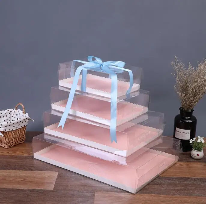 high quality transparent strawberry plastic birthday cake boxes for number shape cake