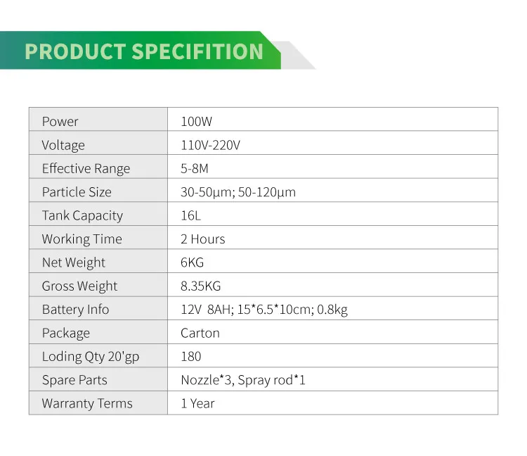 
wholesale 16 litres electrostatic knapsack rechargeable ultra volume spray sprayer system switch parts and function 