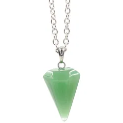 Reiki Pendulum Natural Stone Amulet Healing Crystal Pendant Meditation Hexagonal Pendulum
