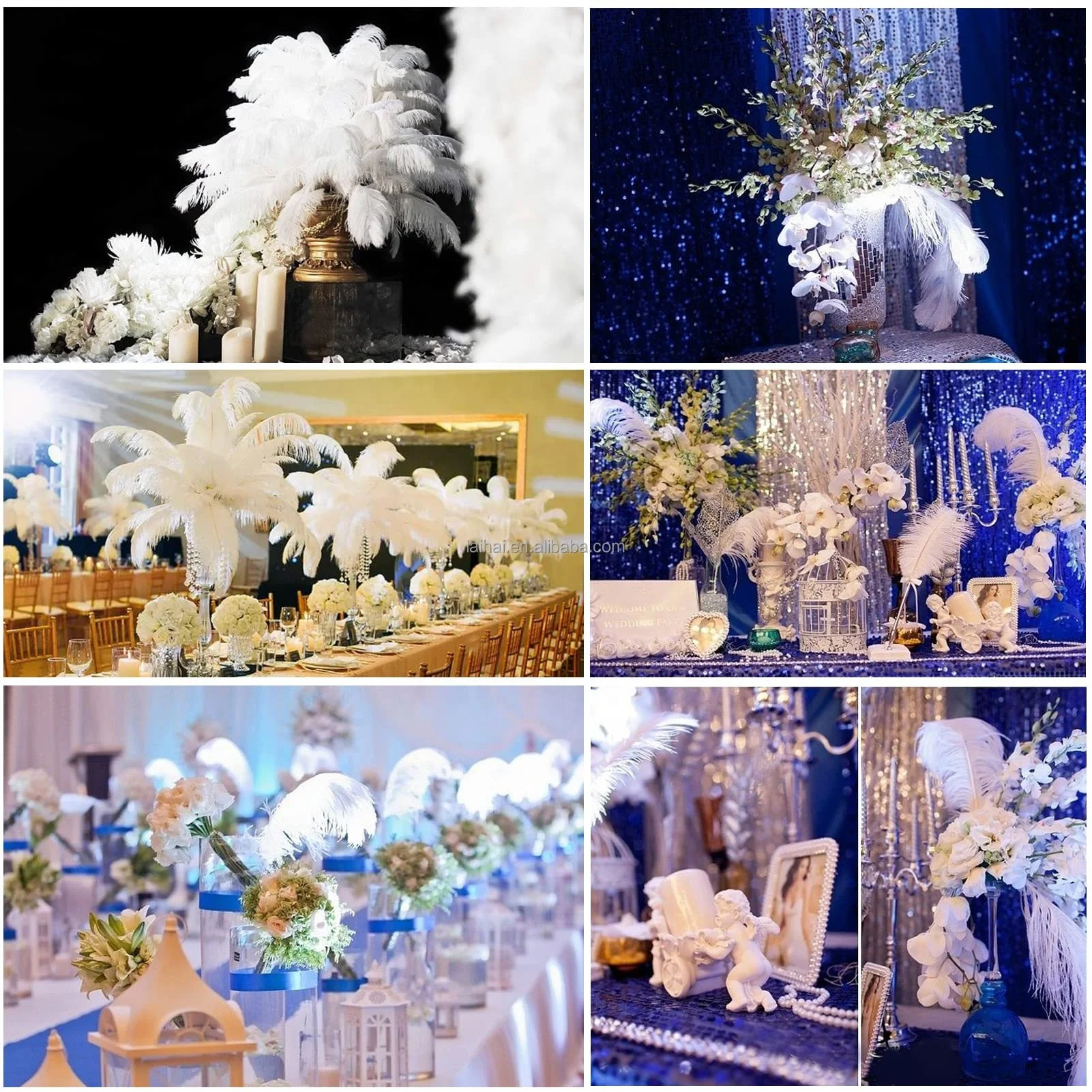 65-70cm Feather carnival Ostrich feathers white large feather plumas for wedding centerpiece headdress party costumes dance