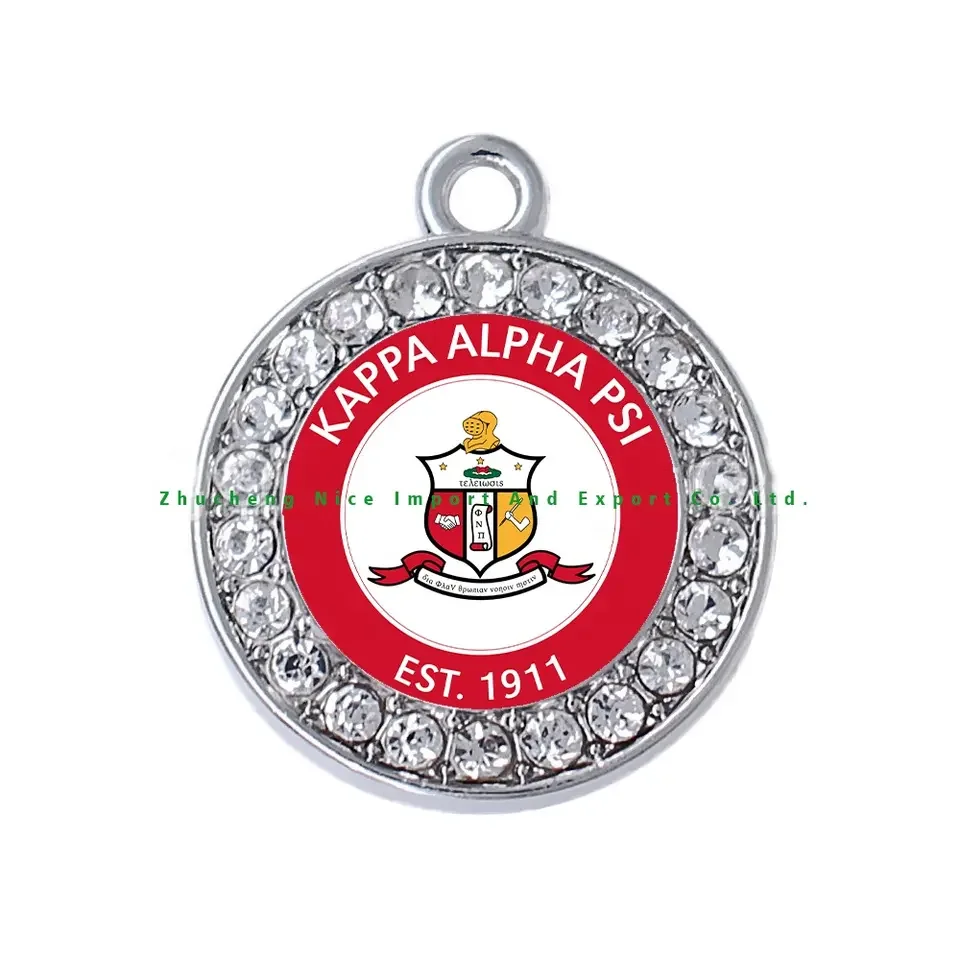 High quality KAP Greek Letter Fraternity fashion alloy necklace circular pendant accessories