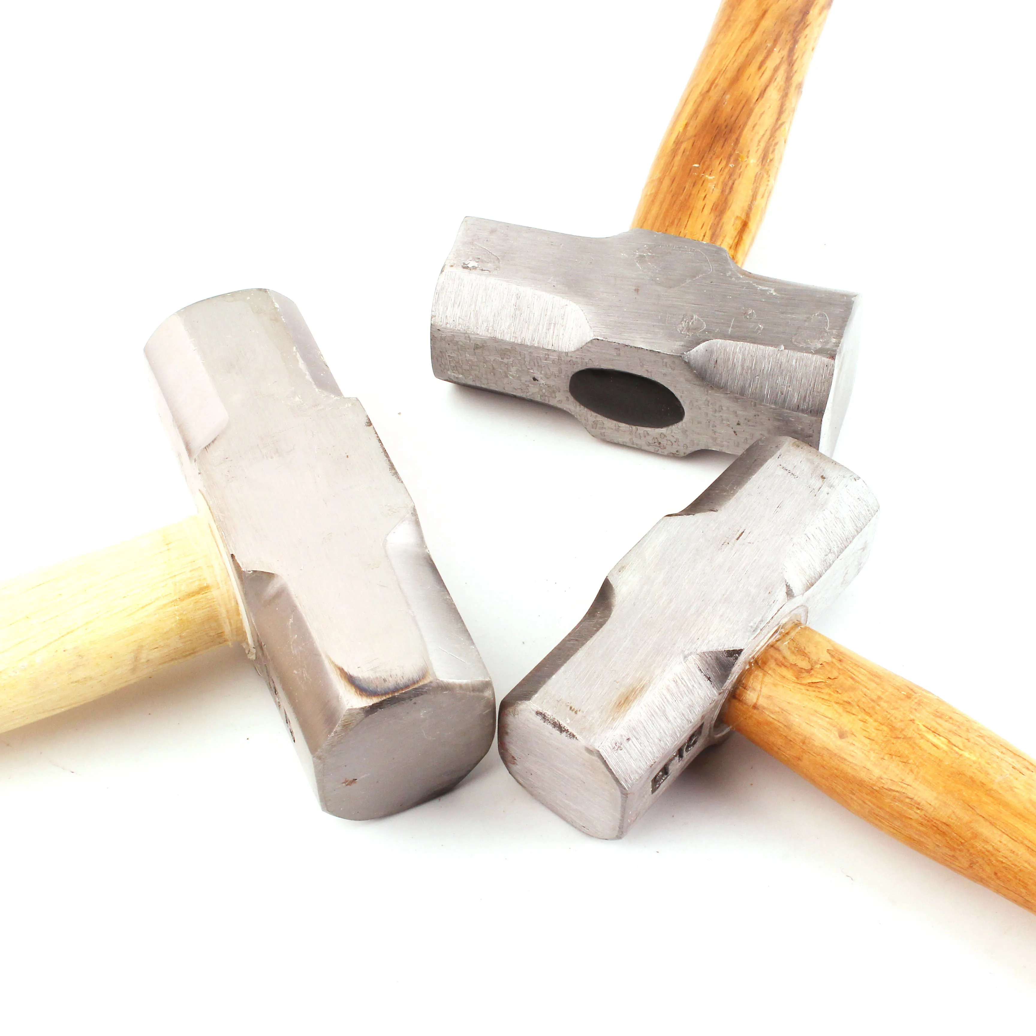 Full polished sledge hammer with wooden handle blacksmith hammer