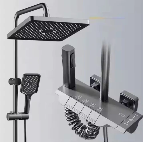 intelligent piano digital shower system quality brass piano press button design bathroom shower sets brass piano spray shower