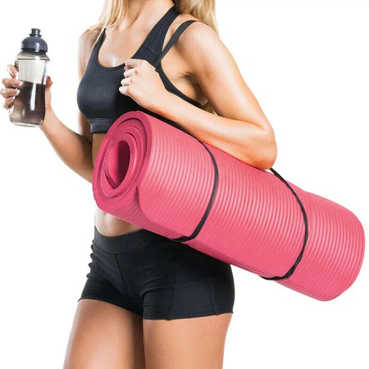 61x185cm 15mm Thick Gym Exercise Fitness Pilates Workout Mat Non Slip Yoga Mat