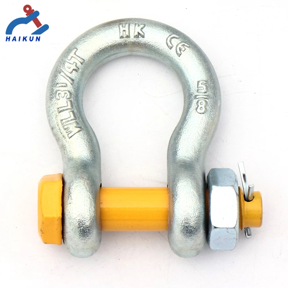 G2130 US Type Galvanized Safety Bolt And Nut Clevis Screw Pin Bow Shackle Anchor Shackle