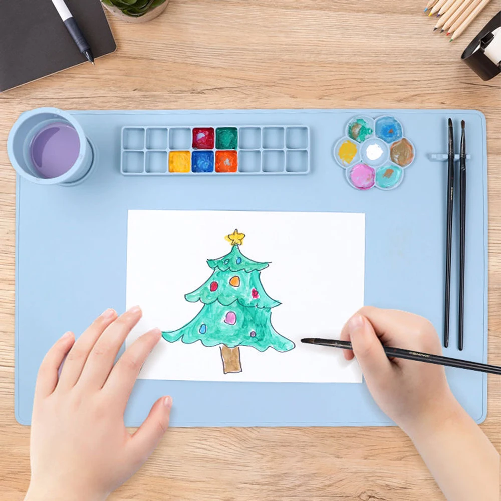 Best Sell Silicone Craft Mat, Silicone Art Painting Nonstick Artist Silicone Drawing Sheet Mat with Cup