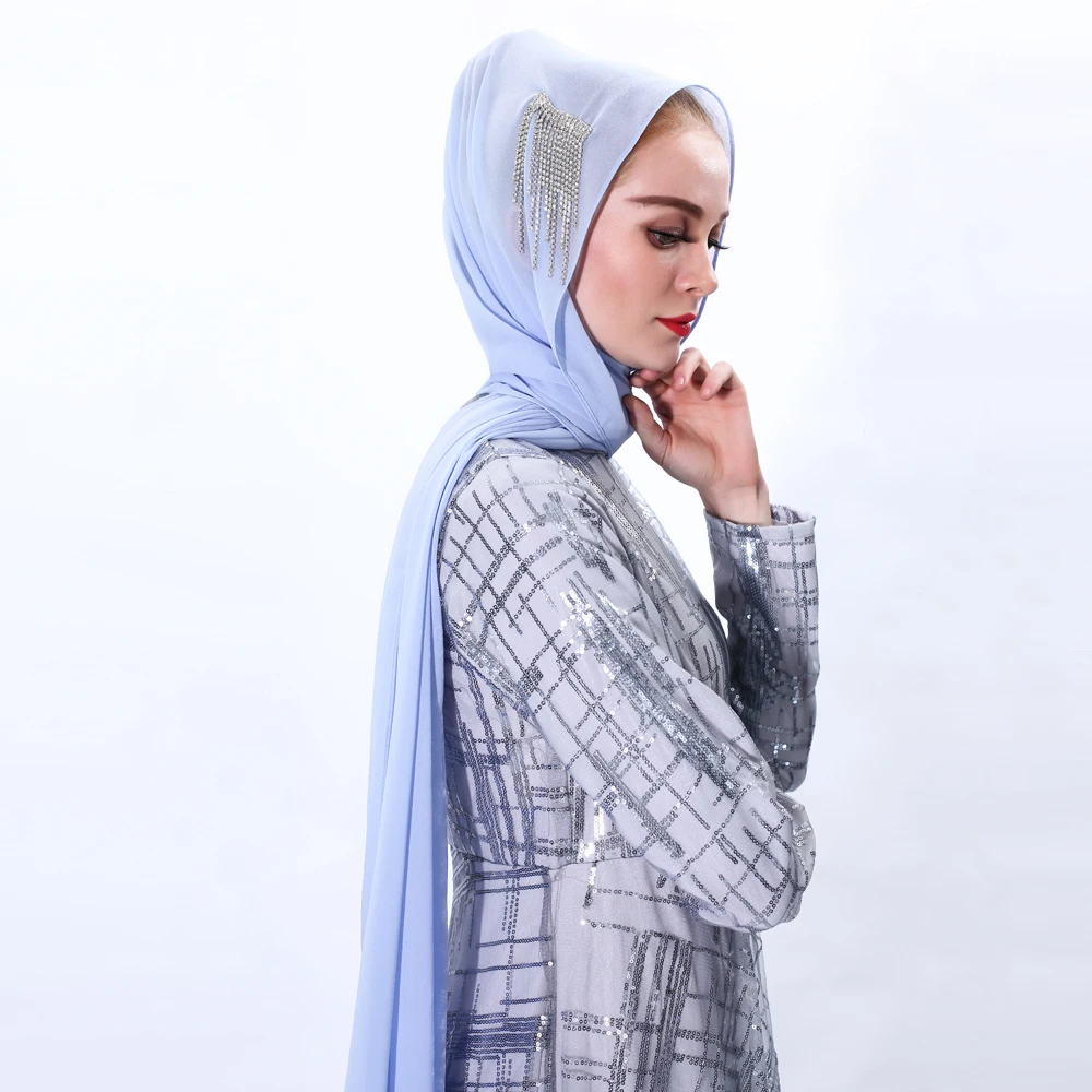 Popular premium chiffon hijab muslim women dress long sleeves long dress muslim islamic clothing scarves muslim hijab