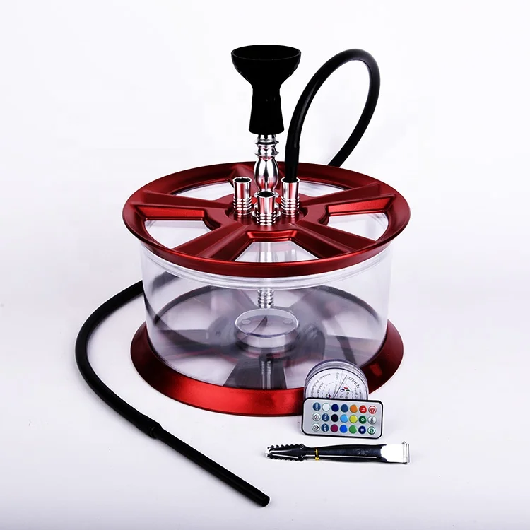 new design acrylic wheel hub Felgen shisha with LED Rims hookah