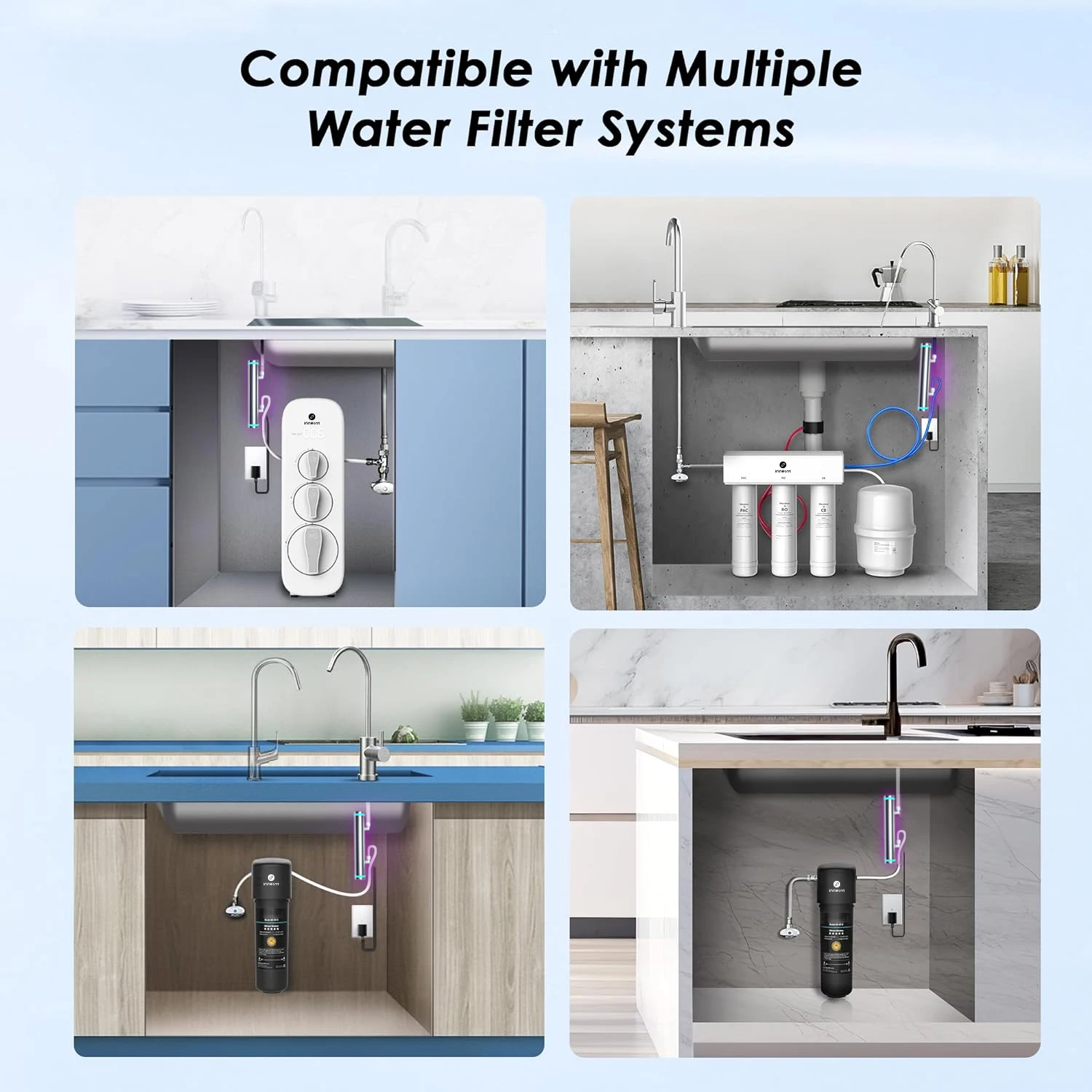 UV-LED Drinking Water Purifier Sterilizing with Patented Design Built-in Device