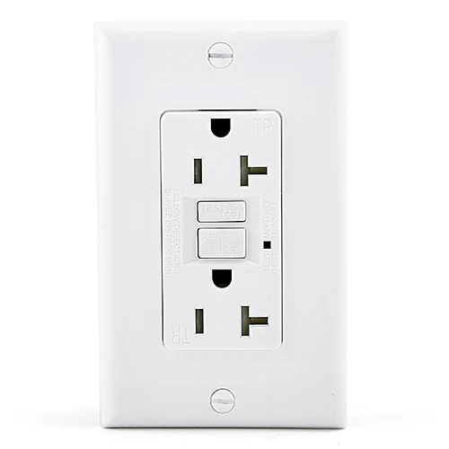 Американская настенная розетка GFCI с 2 выходами США, гнездо 20Amp TR с защитой от темперов, самотестируемая розетка с переключателем, список UL