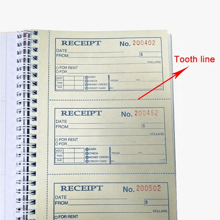 Custom bring a date coded note order menu wine list accounting supplies punch carbon-free paper copy