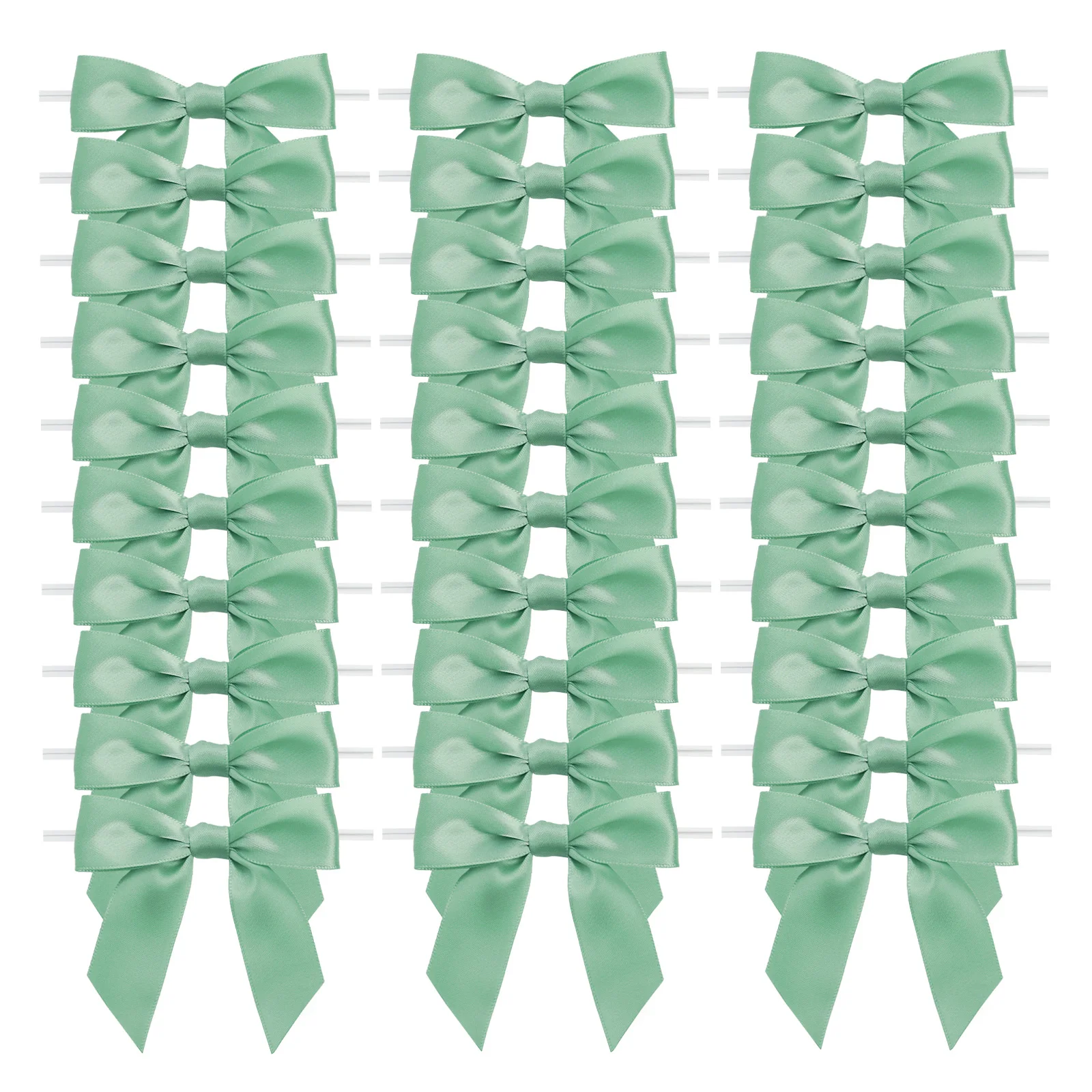 Атласная лента из мятного полиэстера бант металлическая проволока блестящий однотонный стиль Рождественские Свадебные украшения подарки сделанная для банта