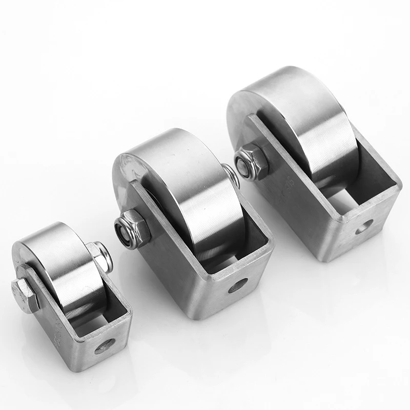 U-Groove Pulley Set 304 Stainless Steel Pulley Drum Duplex Bearing Single Pulley for Wire Rope Pulling Home Gym