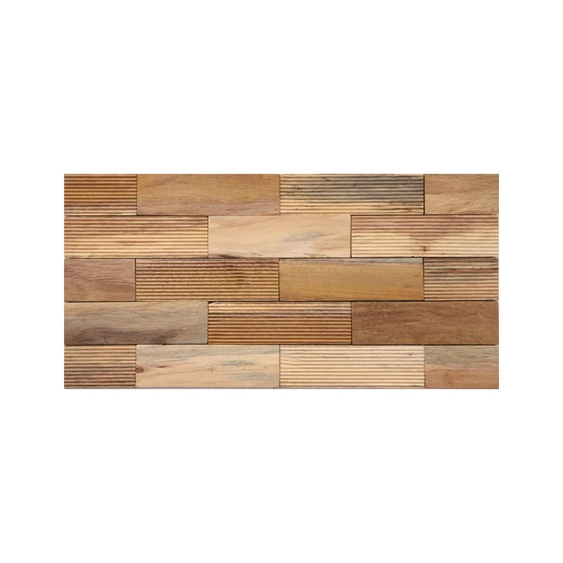 Apolloxy Square Wooden Mosaic Peel And Stick Mosaic Decorative Wall Panels