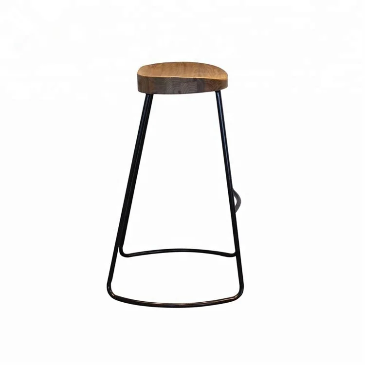 SM-1090W Vintage Tractor Bar Stool Retro Barstool Industrial Dining Chairs 65cm Wood