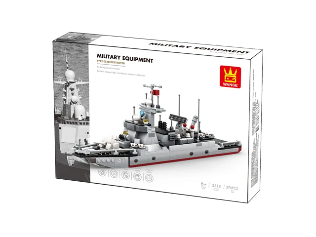 New Arrival Wange Military Equipment Series Battleship DIY Toy Set The Type 052D Destroyer Compatible Bricks Building Block Set