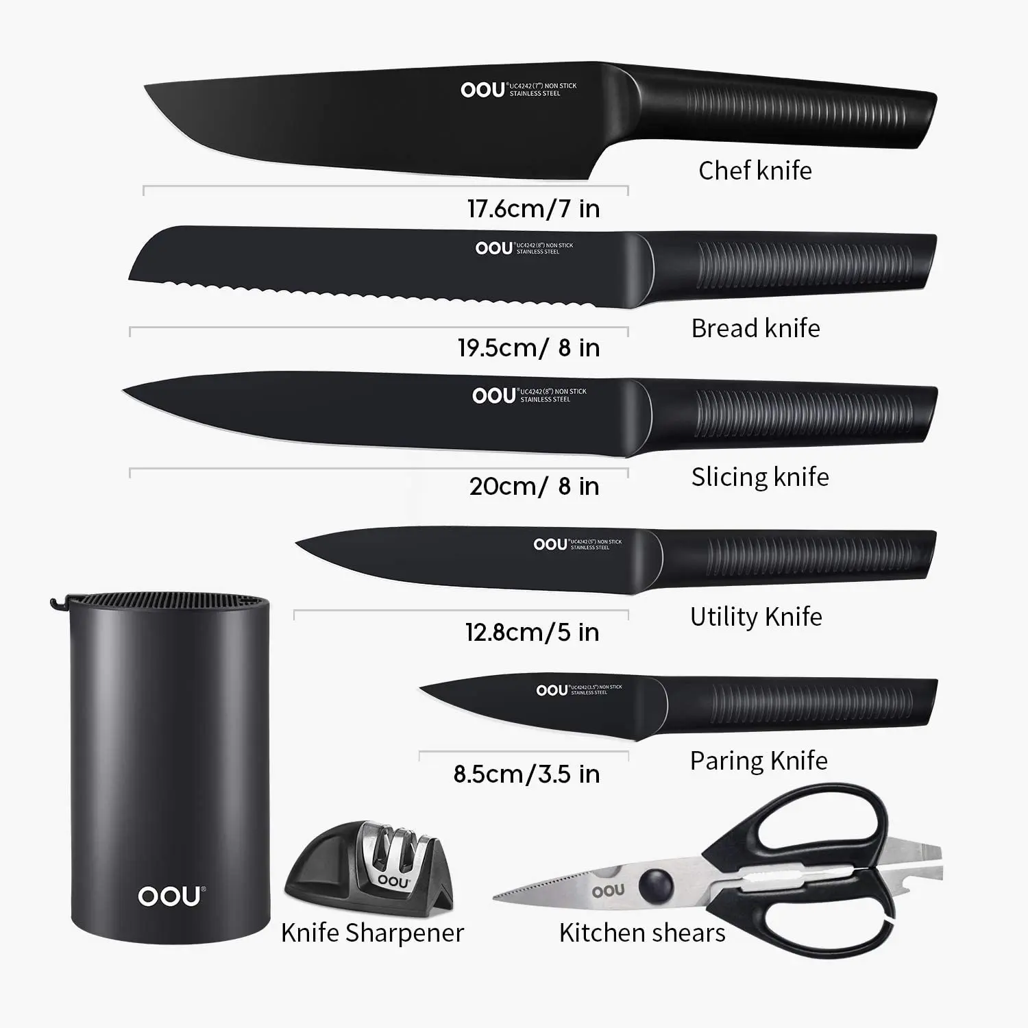 OOU BO окислительная технология патент Black Shark серии 8 шт. роскошный набор кухонных