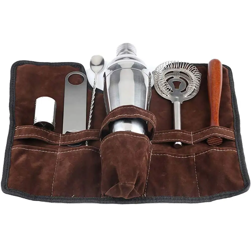 Travel Bartender Kit Bag Stainless Steel Cocktail Bar Set with Tote Bag