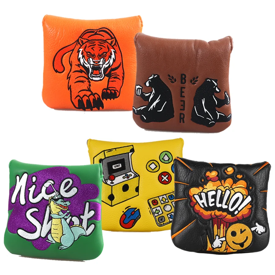 Embroidery PU Leather Customized Golf Head Cover Golf Accessories Club Headcover Golf Wood Driver Headcover