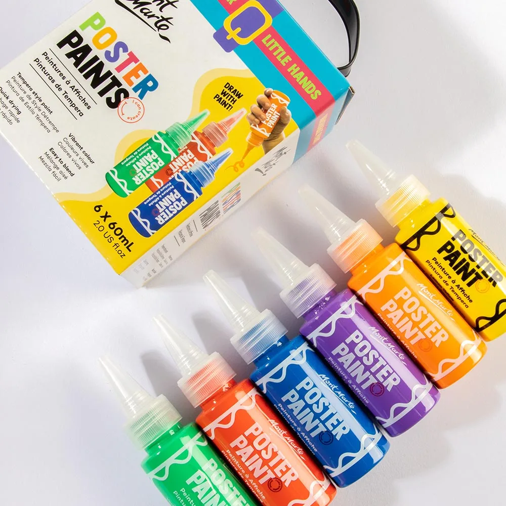 Mont Marte Poster Paint Set 6pc x 60ml artist paint