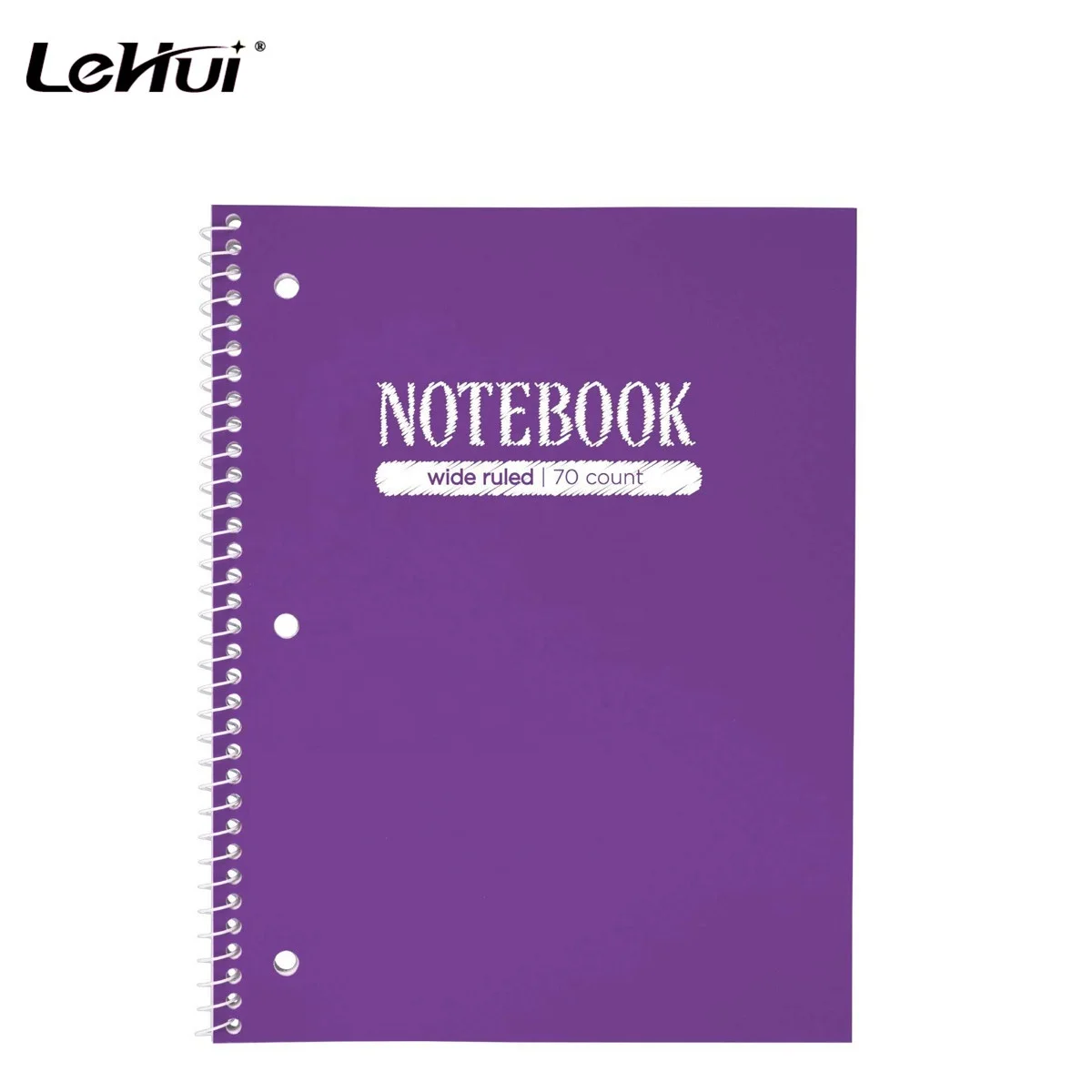 Сделано в Китае, 3 упаковки, 70 листов, широколинейная бумага 10-1/2 дюйма x 7-1/2 дюйма, 1 предмет, спиральный блокнот с пластиковой крышкой