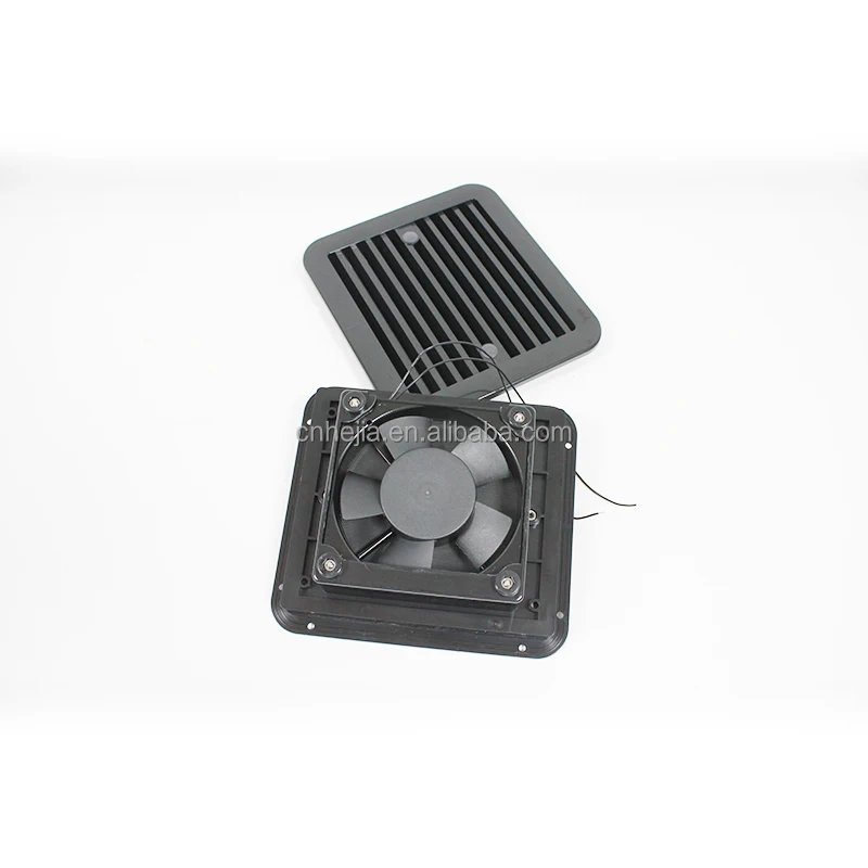 HEYRV Black Strong Wind Louver Dust and Insert proof Side Exhaust Air Vent Radiator for Caravan RV Motorhome 12V Ventilation Fan