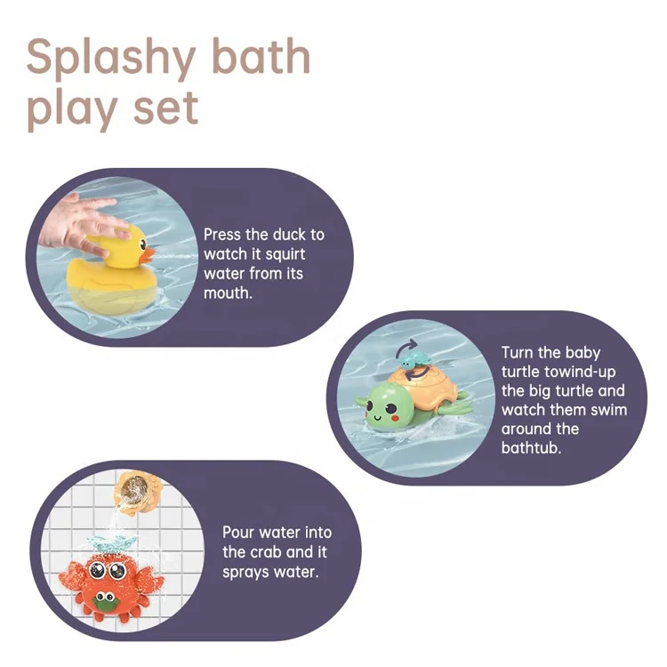 Splashy Bath Play Set for Toddlers Free Bath Time Toy Bathroom Wall Bathtub Tub Shower Gift for Kids