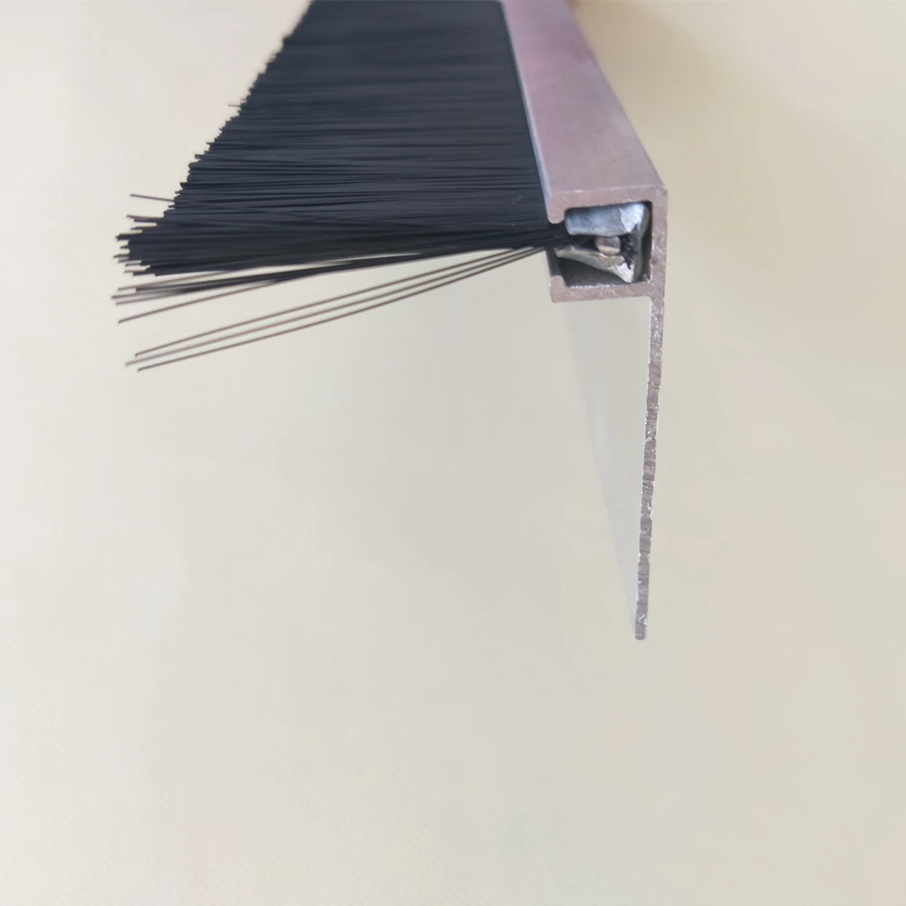 Industrial Customized Door Sweep Weather Metal Channel Strip Brush With Nylon Fiber