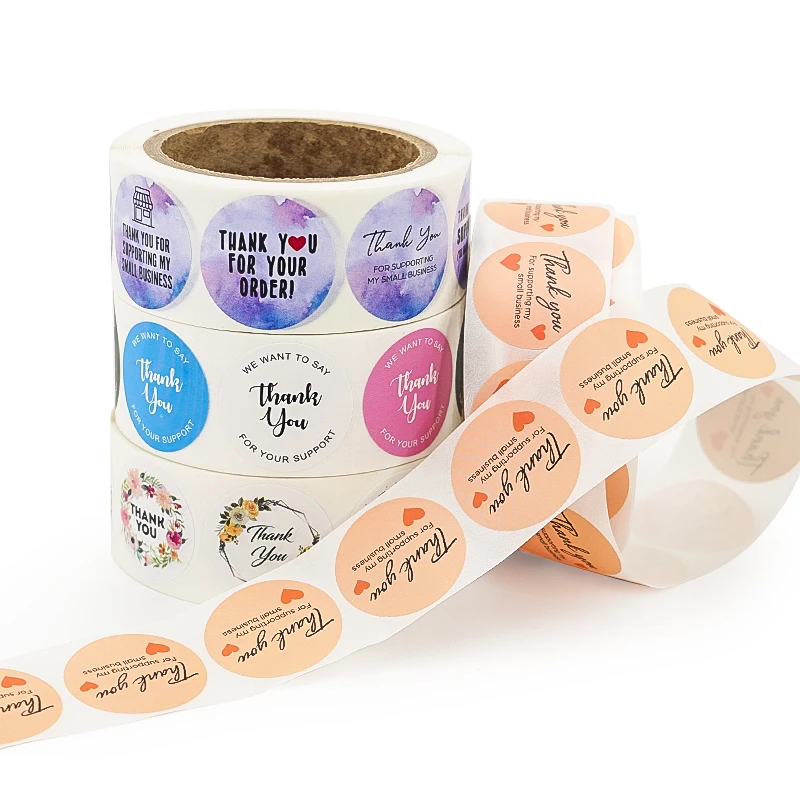 Hot Sale Custom Vinyl PVC Waterproof Logo Printed Adhesive Thank You Label Stickers