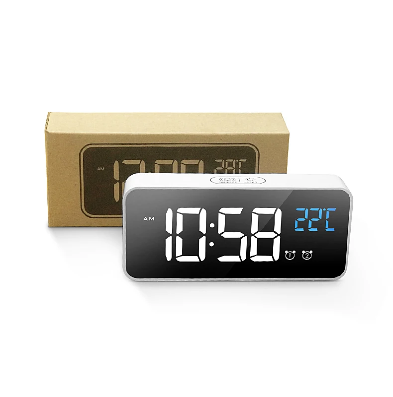 Manufacturer LED  digital alarm mirror clock  display table clock wall watch with snooze function outdoor clocks for kids