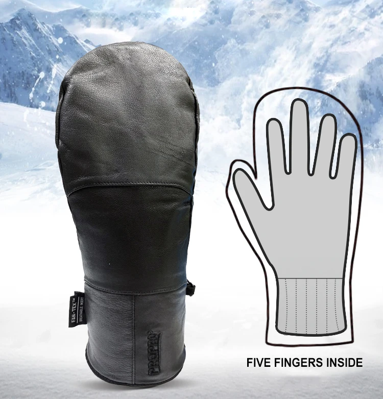 PROPRO Snow Gloves Women Men with Waterproof Membrane Goatskin Palm 3M Thinsulate ski gloves mitten