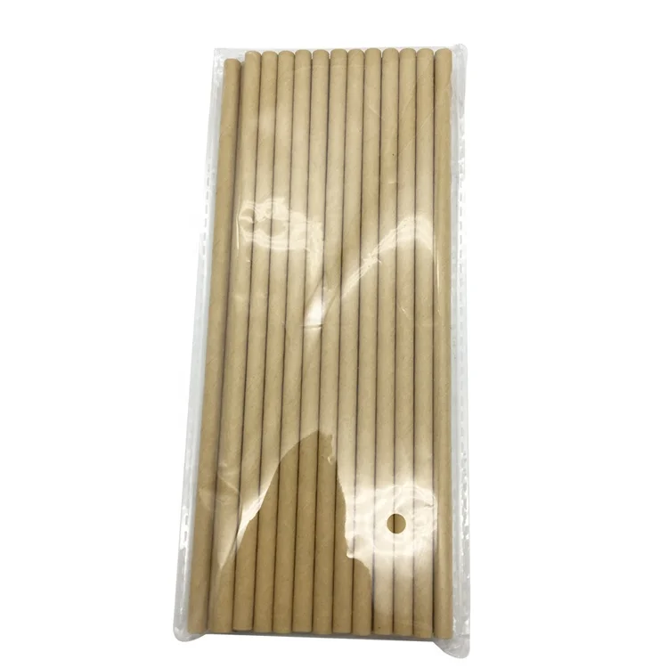 Accessories OEM 100% Full Brown Food Grade Paper Straw Eco Customized Kraft Paper Straw