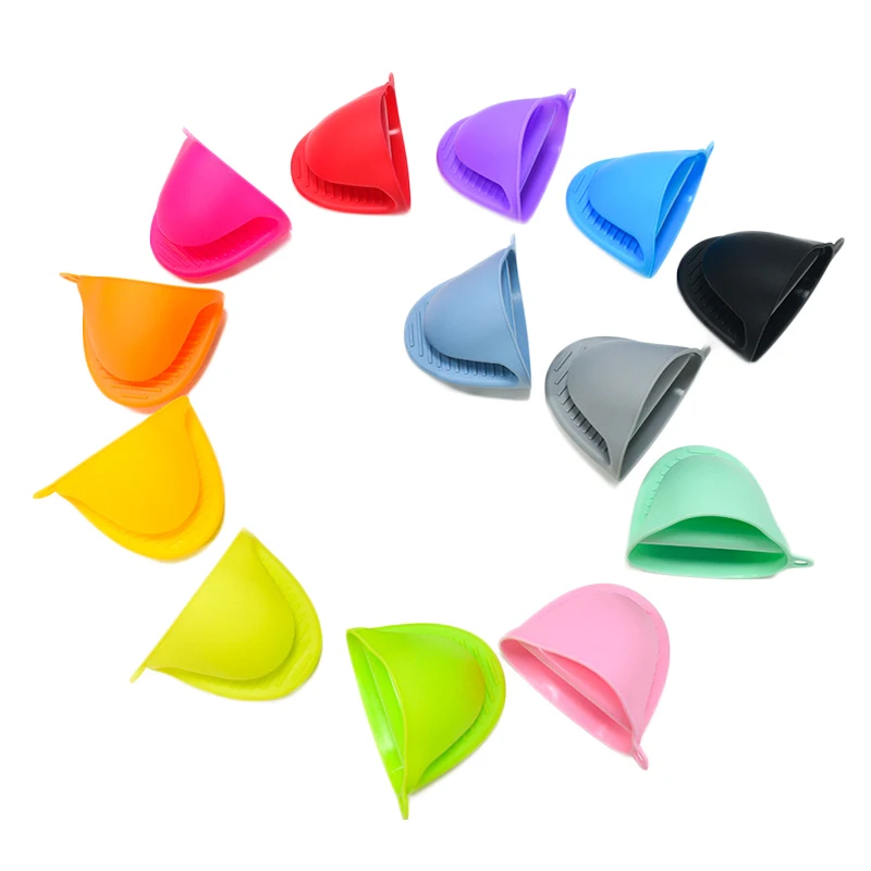 2024 Hot Amazon Custom Color Logo Short Silicone Oven Mitts for Kitchen Heat Resistant Gloves for Cooking and Baking