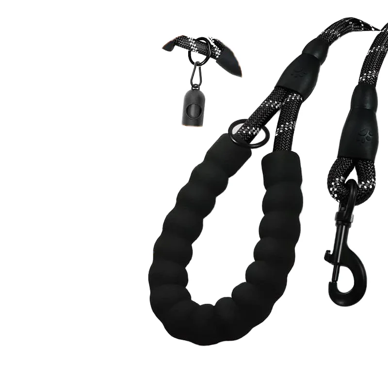 Small Medium Large Dogs Reflective Puppy Leash with Comfortable Padded Handle and Swivel Lockable Hook Leather Dog Rope