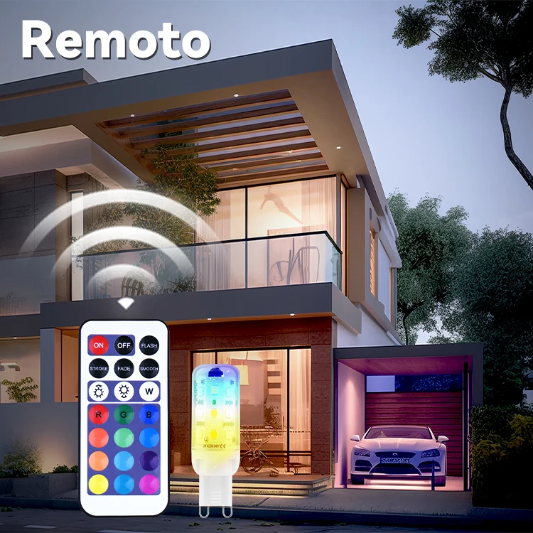 Remoto Control RGB G9 LED lamp 2W Equivalent to 25W Halogen Bulb Flickering Free RGB G9 Led Light Bulb