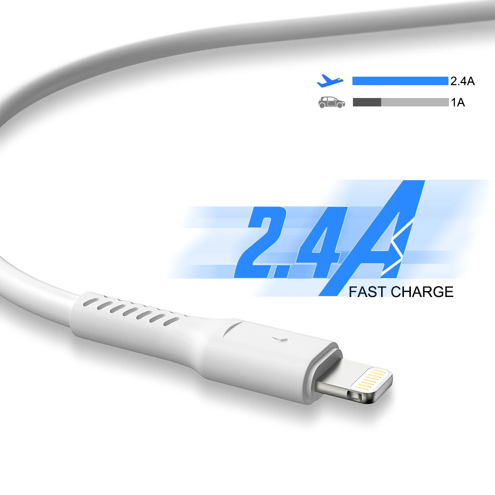 
ULIFTUS for iPhone Charging Cable PVC Blue Charger Cord For iPhone 11 / 11 Pro / 11 Pro Max Fast Charger Cable OEM 